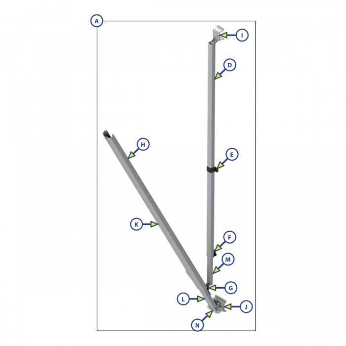 ppert SOLERA Awning Parts - Bottom Foot + Semi Tube Rivet (N) - PC Black.  802012