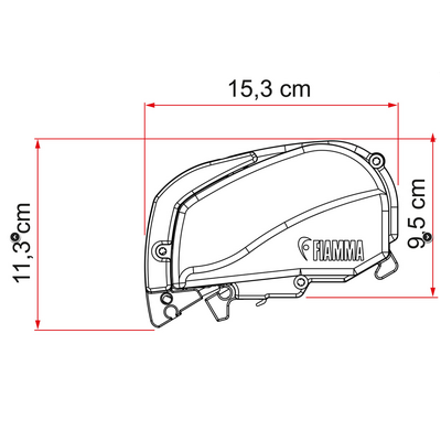 Fiamma F80s 425 Deep Black Awning - Royal Grey Canopy. 07831F01R