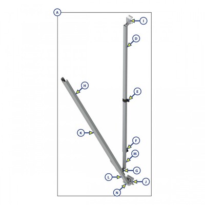 Lippert SOLERA Awning Parts - Outer Rafter + Top Bracket Assy Kit (D) - PC White. 798869