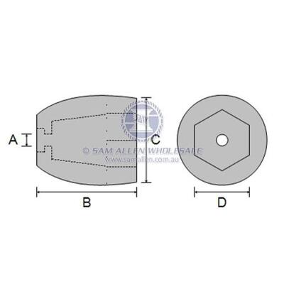 Zinc Prop Anode 1 1/8" UNC