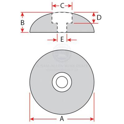 Zinc Rudder Anode 130mm Heavy Duty - single