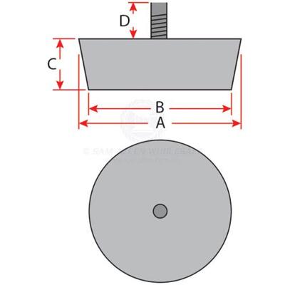 Anode Zinc Condenser With stud 75mm x 30mm x 5/16" UNC