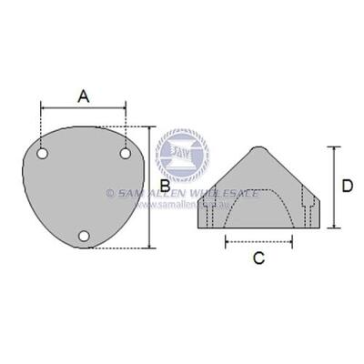 Anode Zinc Max-Prop 3 hole 99mm OD