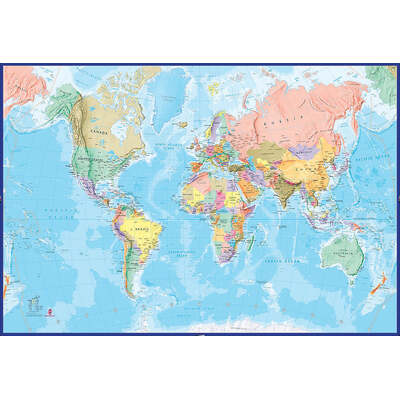 World Mural Europe Centred Supermap - 1580x2320 - Laminated (2 sheets)