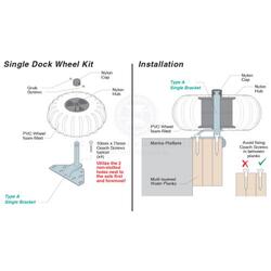 Dock wheel Supafend single complete assembly