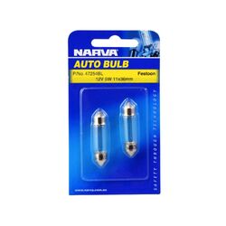 Narva 12V 5W Sv8-5.8 C5W Festoon Globes (Blister Pack Of 2)