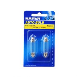 Narva 12V 5W Sv8-5.8 Festoon Globes (Blister Pack Of 2)