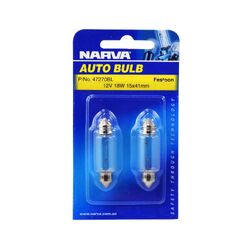 Narva 12V 18W Sv8-5.8 Festoon Globes (Blister Pack Of 2)