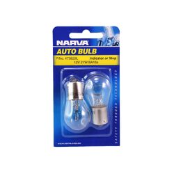 Narva 12V 21W P21W BA15S Incandescent Globes (Blister Pack Of 2)