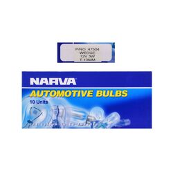 Narva 12V 3W W2.1 X 9.5D W3W Wedge Globes (Box Of 10)