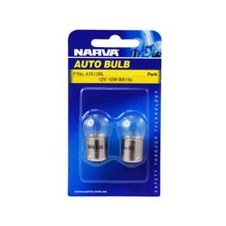 Narva 12V 10W R10W BA15S Incandescent Globes (Blister Pack Of 2)