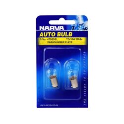 Narva 12V 6W BA9S Incandescent Globes (Blister Pack Of 2)