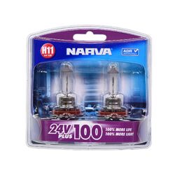 Narva H11 24V 55W Plus 100 Long Life Headlight Globes (Bl2)