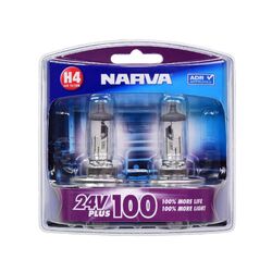 Narva H4 24V 75/70W Plus 100 Long Life Headlight Globes (Bl2)