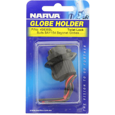 Narva Globe Holder BA15d Push Lock Pre Wired - 1 Pce - 49836BL