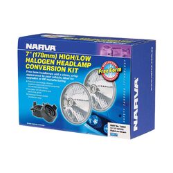 Narva Halogen Headlamp - H4 Conversion Kit - 7" High/Low Beam Free Form