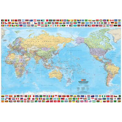 World & Flags Map