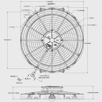 Maradyne Universal Fan 11" 24V 130Watt