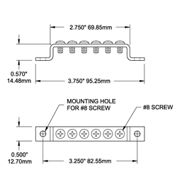 Blue Sea Systems Busbar 100A 6 Terminal Grounding