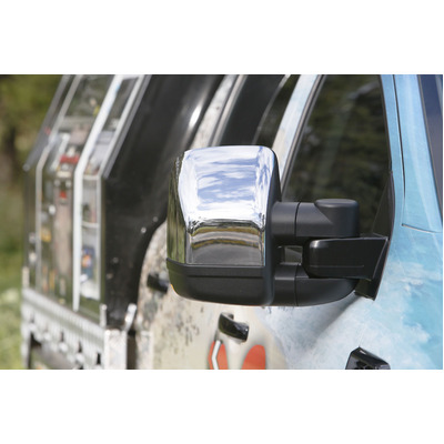 Clearview Towing Mirrors [Next Gen, Pair, Heated, Power-fold, BSM, Multi-Signal, Electric, Chrome] For Mitsubishi Triton 2015 on