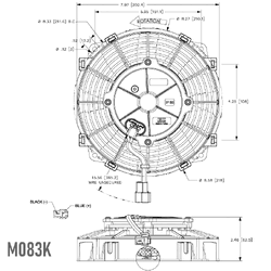 Maradyne Champion Series Fan - 8" - 24V / 130W - 450 CFM - M083K-24