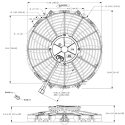 Maradyne Reversible Thermo Fan - 11" - 24V / 130W - 1110 CFM - M113K-24