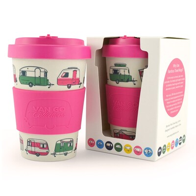 Van Go Collections Bamboo Travel Mug  400ml  The Iconic Collection  Vintage Pink