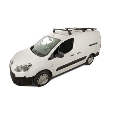 Rhino Rack Heavy Duty Rltf Black 3 Bar Roof Rack For Citroen Berlingo Ii 4Dr Van 09 To 18