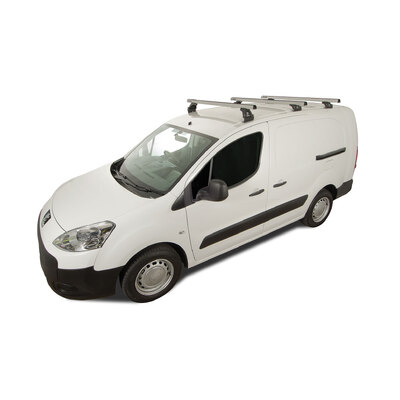 Rhino Rack Heavy Duty Rltf Silver 3 Bar Roof Rack For Citroen Berlingo Ii 4Dr Van 09 To 18