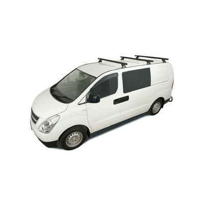 Rhino Rack Heavy Duty Rltf Trackmount Black 3 Bar Roof Rack For Hyundai Iload 2Dr Van 08 To 21