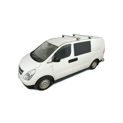 Rhino Rack Heavy Duty Rltf Silver Trackmount 2 Bar Roof Rack For Hyundai Imax 5Dr Van 08 To 21