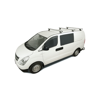 Rhino Rack Heavy Duty Rltf Trackmount Silver 3 Bar Roof Rack For Hyundai Imax 5Dr Van 08 To 21