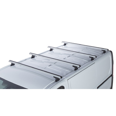 Rhino Rack Heavy Duty Rlt600 Silver 4 Bar Roof Rack For Renault Trafic X82 2Dr Van Swb (Low Roof) 05/15 On