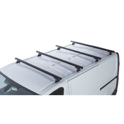 Rhino Rack Heavy Duty Rlt600 Black 4 Bar Roof Rack For Renault Trafic X82 2Dr Van Swb (Low Roof) 05/15 On