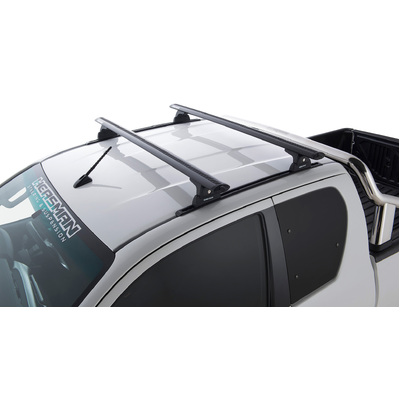 Rhino Rack Vortex Rlt600 Trackmount Black 2 Bar Roof Rack For Toyota Hilux Gen 8 2Dr Ute Extra Cab 10/15 To 20