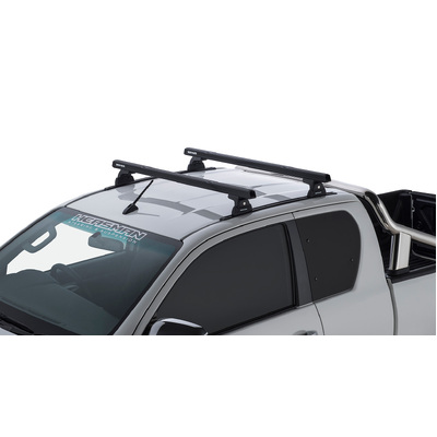 Rhino Rack Heavy Duty Rlt600 Trackmount Black 2 Bar Roof Rack For Toyota Hilux Gen 8 2Dr Ute Extra Cab 10/15 To 20