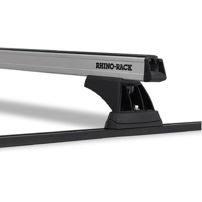 Rhino Rack Heavy Duty Rch Trackmount Silver 2 Bar Roof Rack For Ford Ranger Pj/Pk 4Dr Ute Crew Cab 01/07 To 08/11