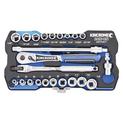 Kincrome Lok-On Socket Set 24 Piece 1/4" Drive - Metric & Imperial