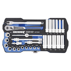 Kincrome Lok-On Socket Set 28 Piece 1/4" Drive - Metric