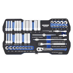 Kincrome Lok-On Socket Set 45 Piece 1/4" Drive - Metric & Imperial