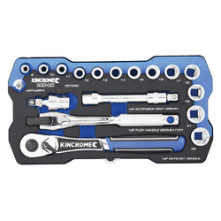 Kincrome Lok-On Socket Set 18 Piece 1/2" Drive - Metric