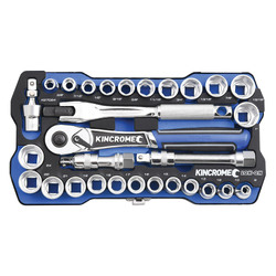 Kincrome Lok-On Socket Set 29 Piece 1/2" Drive - Metric & Imperial