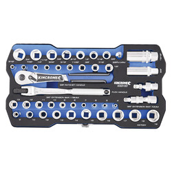 Kincrome Lok-On Socket Set 44 Piece 1/4" & 3/8" Drive - Metric & Imperial