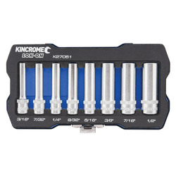 Kincrome Lok-On Socket Set 8 Piece 1/4" Drive - Imperial