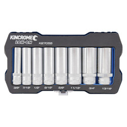 Kincrome Lok-On Socket Set 8 Piece 3/8" Drive - Imperial