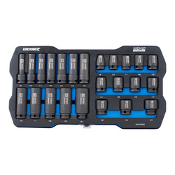 Kincrome Lok-On Standard & Deep Impact Socket Set 24 Piece 3/8" Drive - Metric