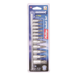 Kincrome Phillips Socket Set 11 Piece 1/4 & 3/8" Drive