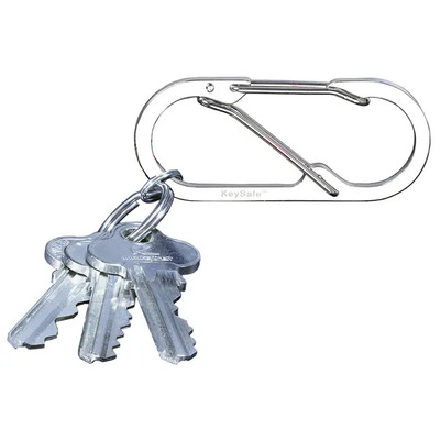 Bico Keysafe Silver Oval Carabiner Keyring - Ks001