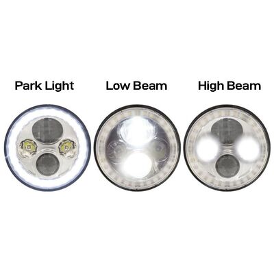 7" Led Headlight Replacement High/Low 9-36v Twin Pack