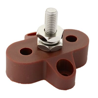 M8 X 32.5Mm Red Power Post 48V/200A S/S Stud & Washer Nylon & Fibreglass Base